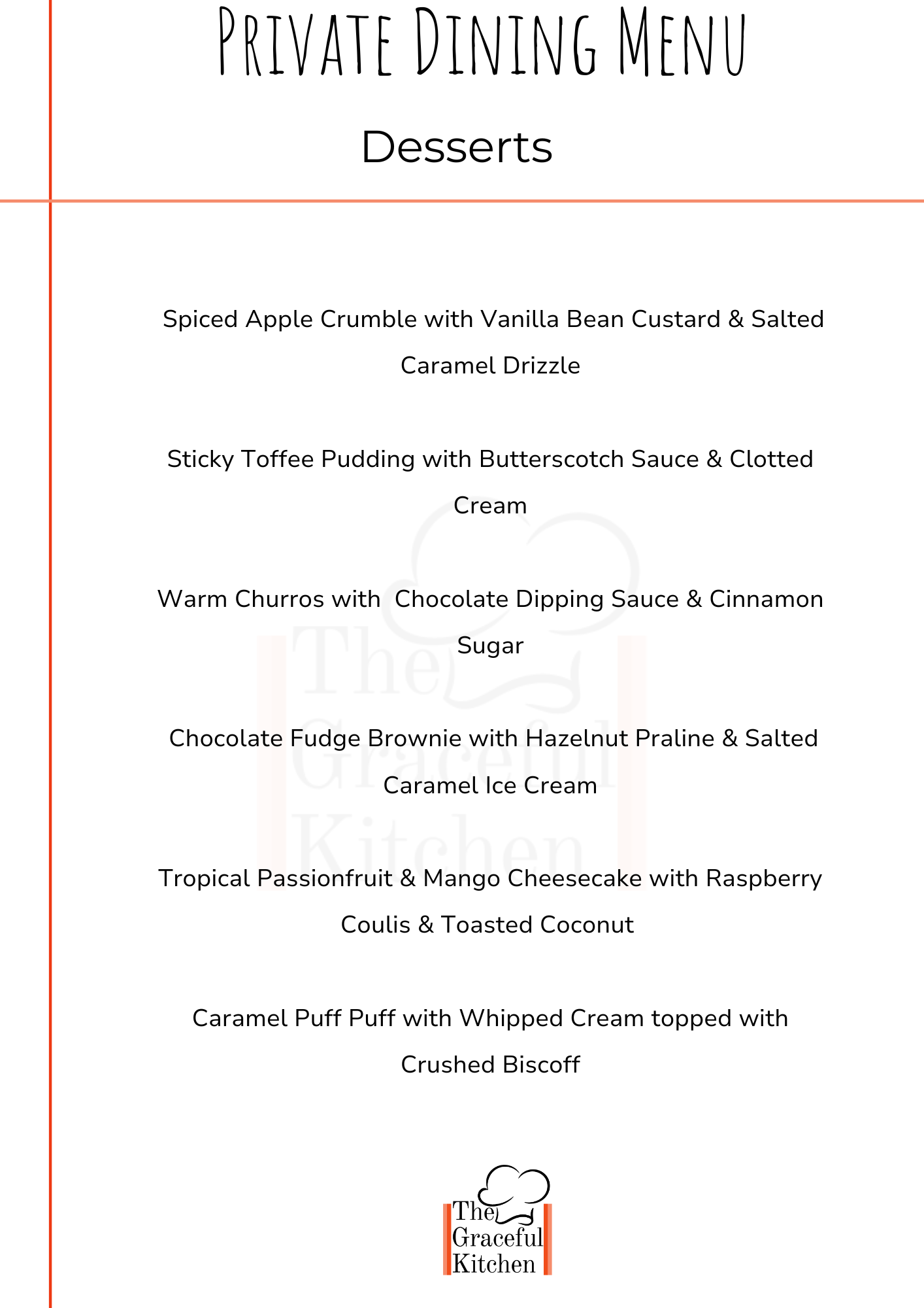 Ceative Riten Kitchen Menu The Graceful Kitchen